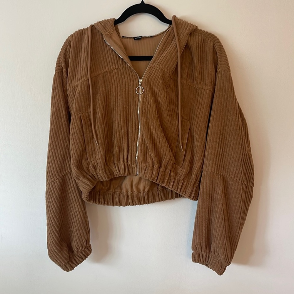 Brown corduroy cropped jacket